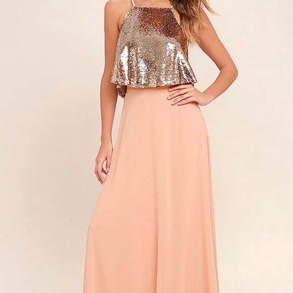Lulus Dresses & Skirts - Lulu’s two piece rose gold sequin set